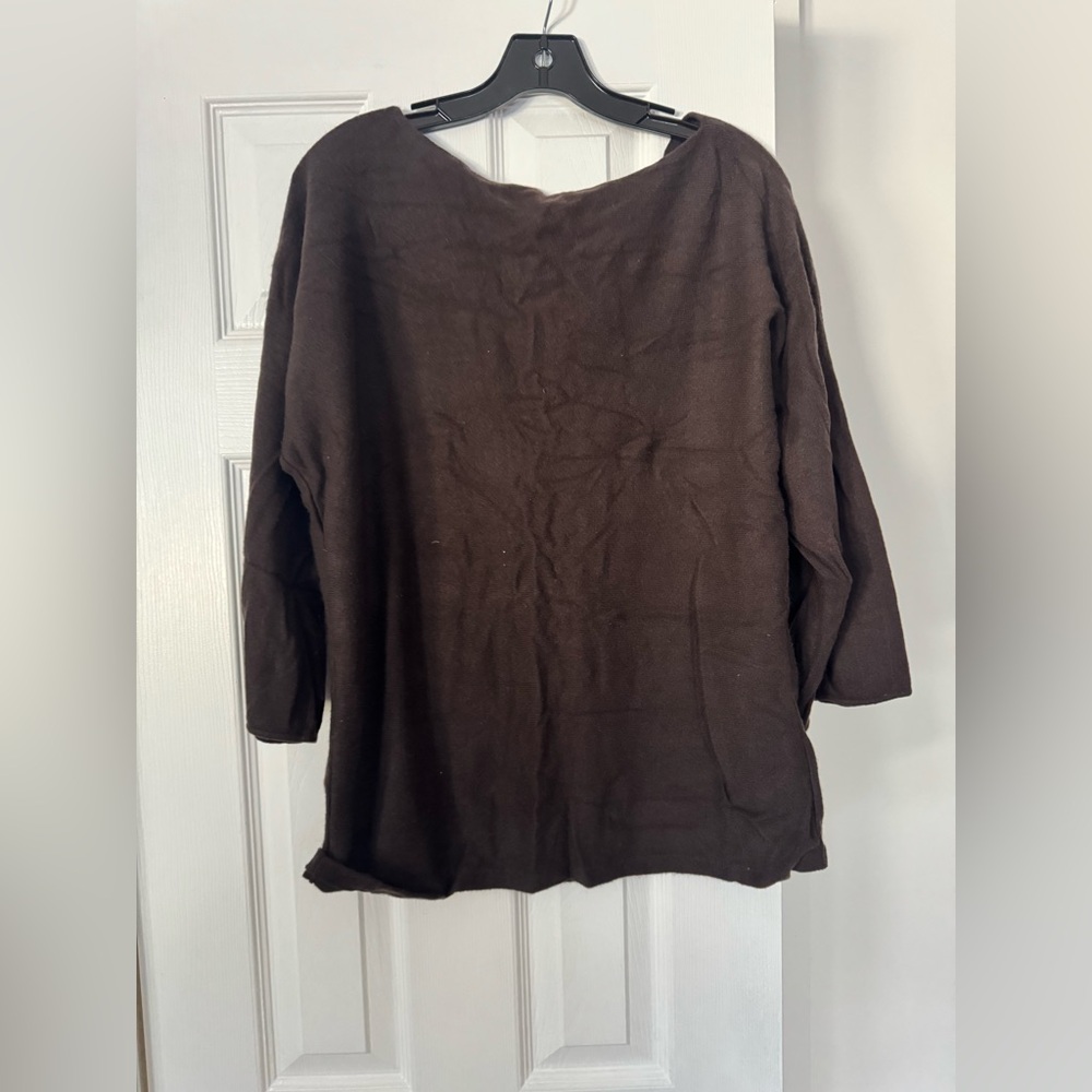 Ann Taylor Dark Brown 100% Cashmere Cowl Neck Sweater NWOT - Picture 4 of 4